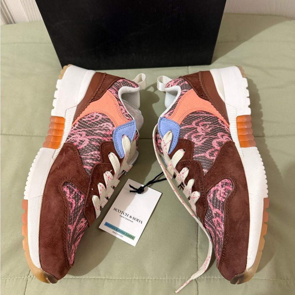 Scotch & Soda Women's Pink and Brown Sneakers US 6 NWT - Picture 4 of 10